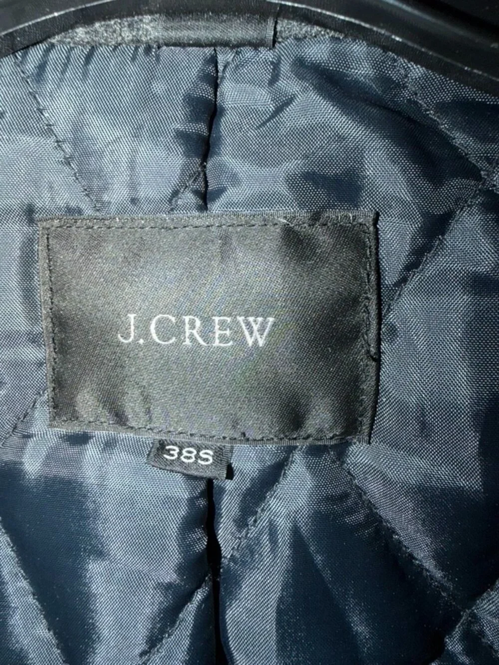 J.Crew Men’s Charcoal Gray Wool Topcoat Overcoat 38S Quilted Lining